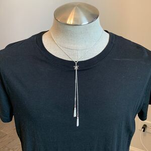 NEW Women’s 18” Silver Tone Necklace 5.5" Flower Pendant Feminine Adjustable